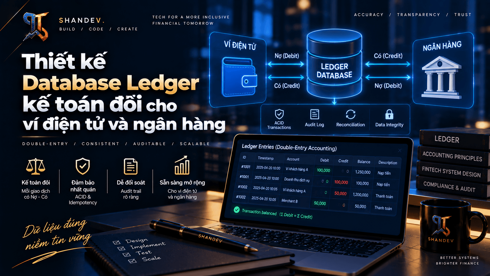 Thumbnail for Thiết kế Database Ledger kế toán đôi cho ví điện tử và ngân hàng