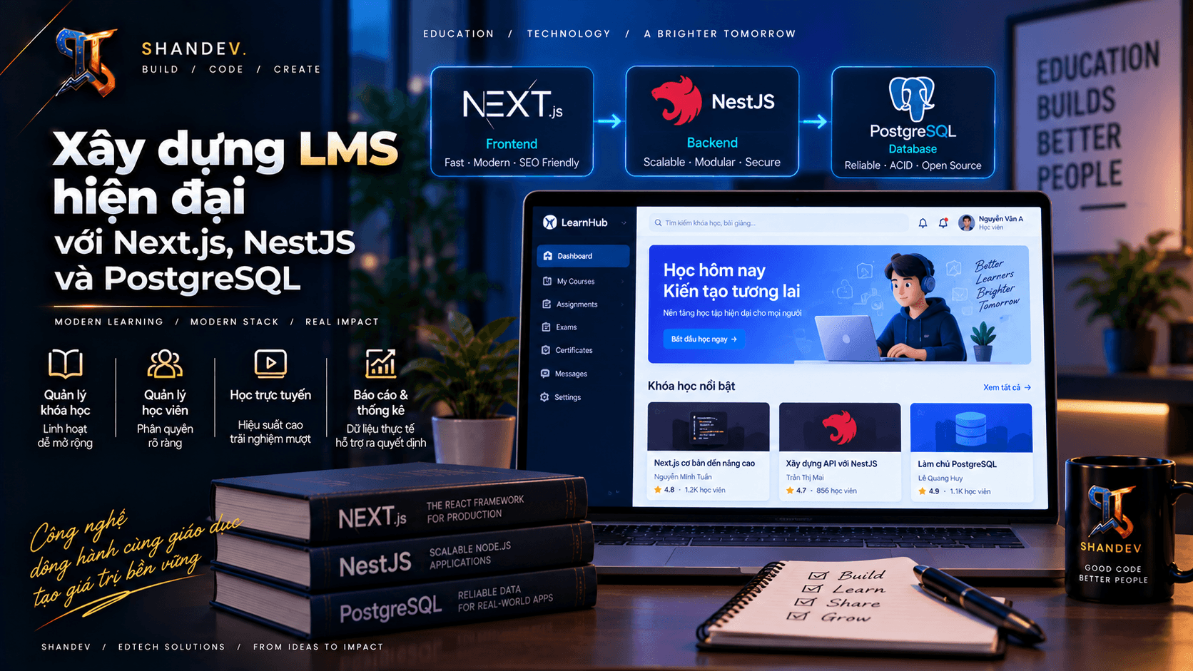 Thumbnail for Xây dựng LMS hiện đại với Next.js, NestJS và PostgreSQL
