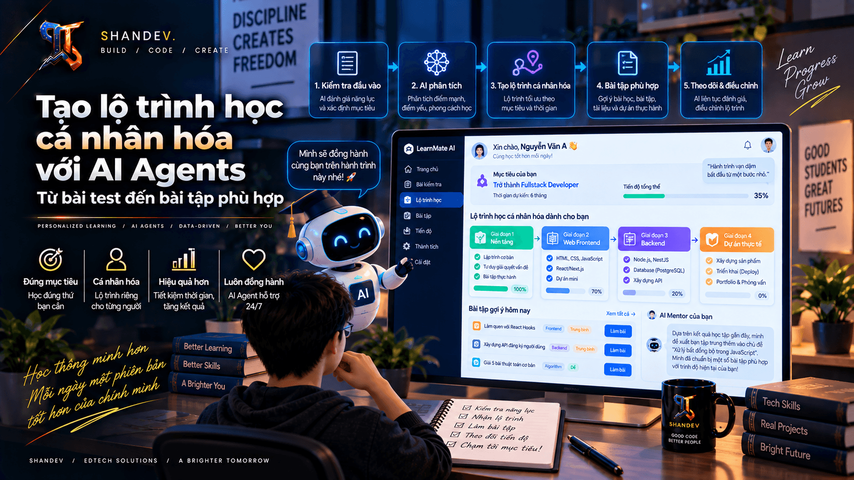 Thumbnail for Tạo lộ trình học cá nhân hóa với AI Agents: Từ bài test đến bài tập phù hợp