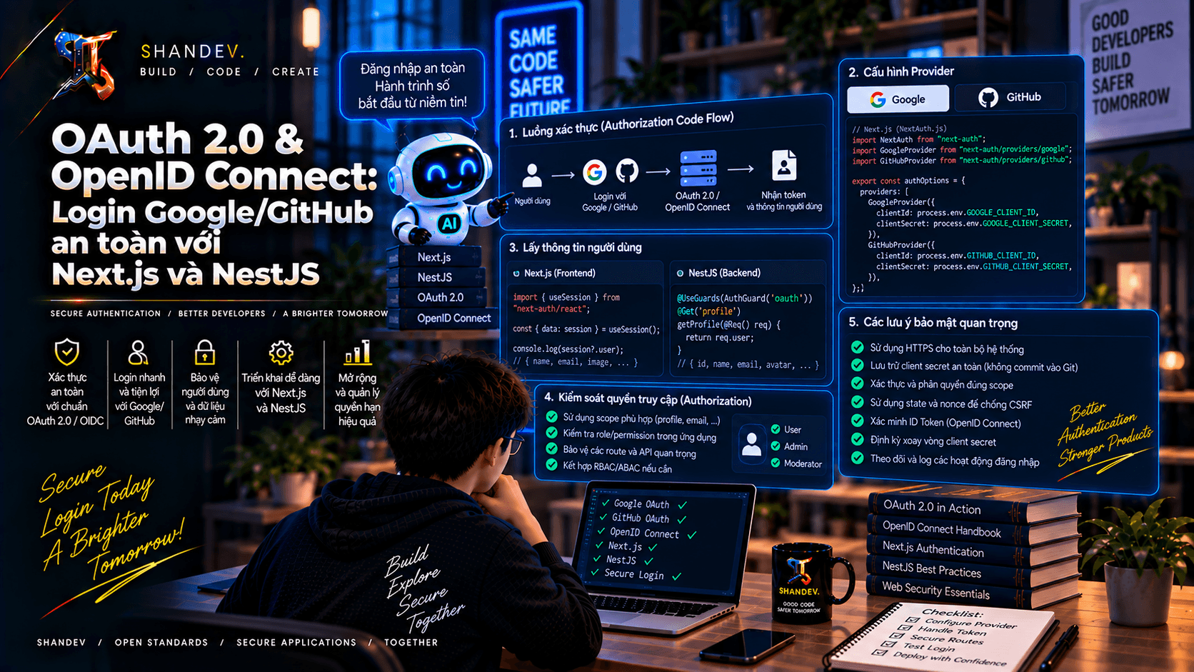 Thumbnail for OAuth 2.0 & OpenID Connect: Login Google/GitHub an toàn với Next.js và NestJS