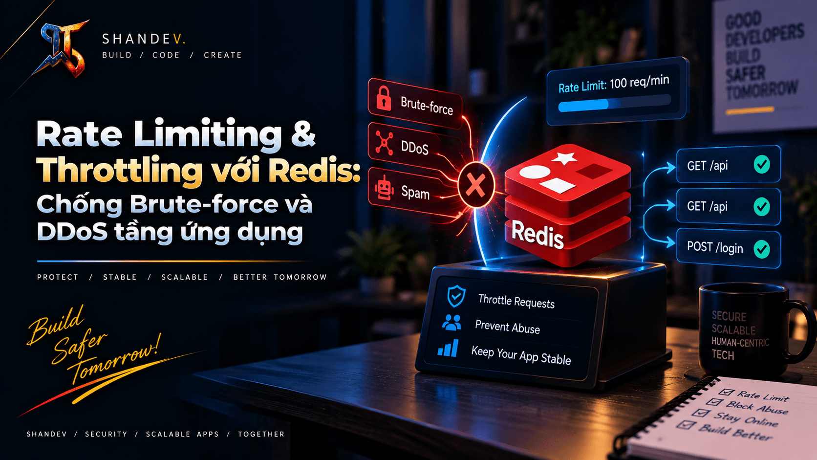 Thumbnail for Rate Limiting & Throttling với Redis: Chống Brute-force và DDoS tầng ứng dụng