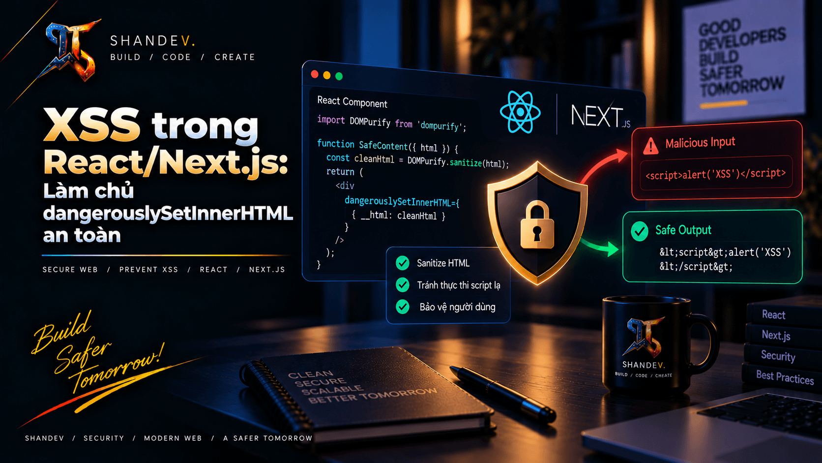 Thumbnail for XSS trong React/Next.js: Làm chủ dangerouslySetInnerHTML an toàn