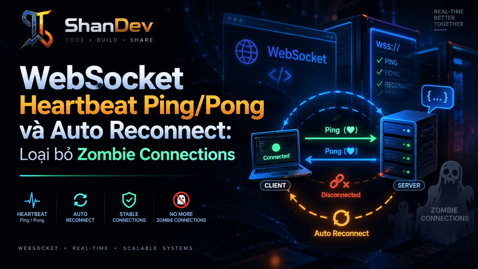 Thumbnail for WebSocket Heartbeat Ping/Pong và Auto Reconnect: Loại bỏ Zombie Connections