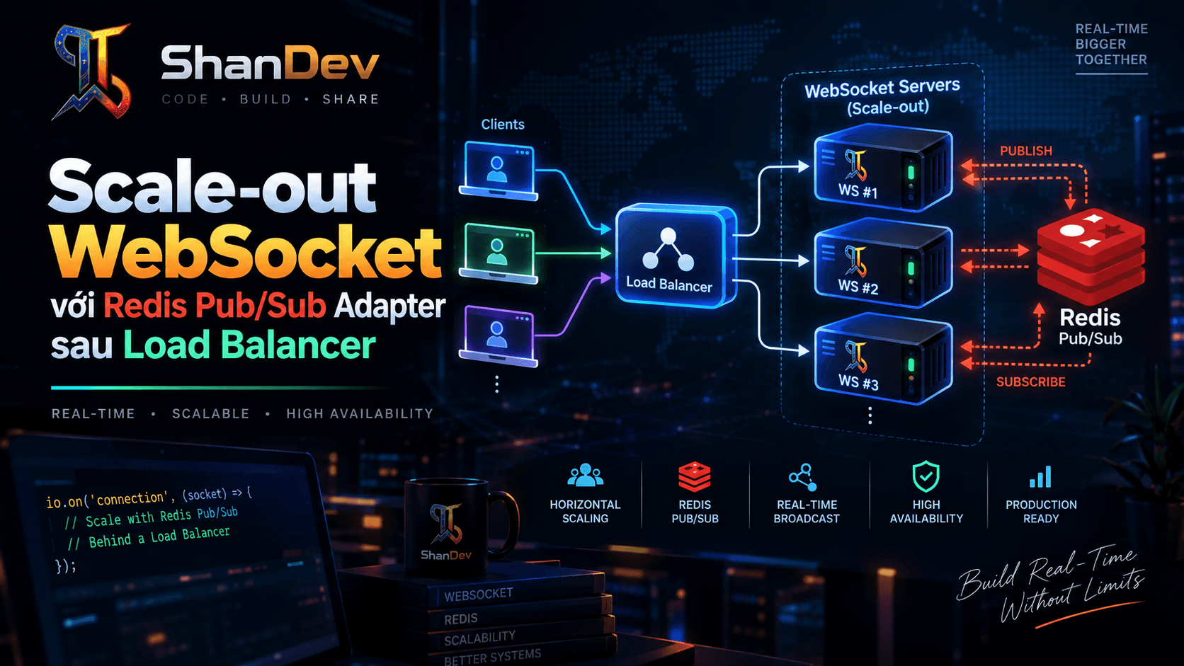 Thumbnail for Scale-out WebSocket với Redis Pub/Sub Adapter sau Load Balancer