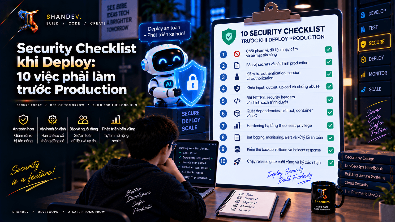 Thumbnail for Security Checklist khi Deploy: 10 việc phải làm trước Production