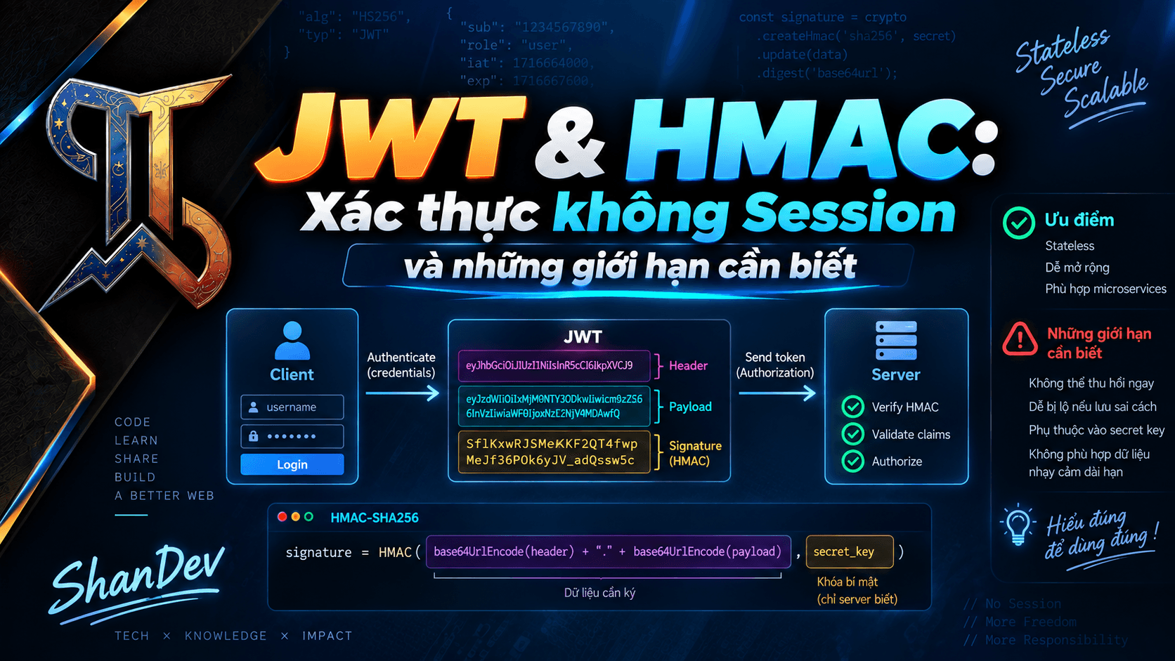 Thumbnail for JWT & HMAC: Xác thực không Session và những giới hạn cần biết