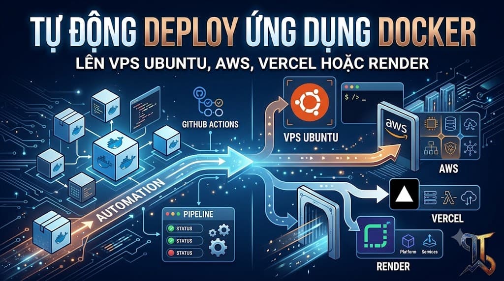 Thumbnail for Tự động Deploy ứng dụng Docker lên VPS Ubuntu, AWS, Vercel hoặc Render